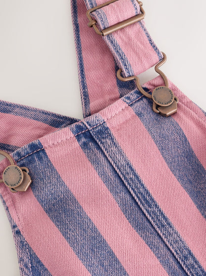 Pink / Navy Blue Denim Dungarees (3mths-7yrs) image 4