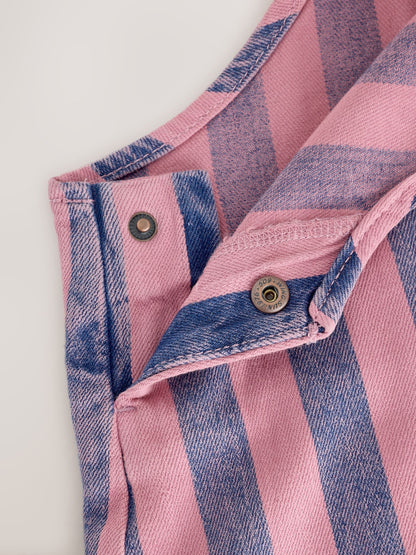 Pink / Navy Blue Denim Dungarees (3mths-7yrs) image 5