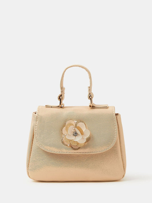 Angels By Accessorize Gold Girls Floral Embellished Handbag image 1