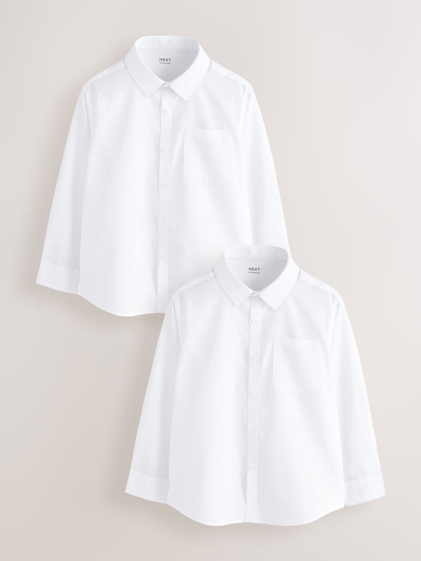 Dsiney Kidz - White Plus Fit Long Sleeve School 2 Pack Shirts (3-17yrs) image 1