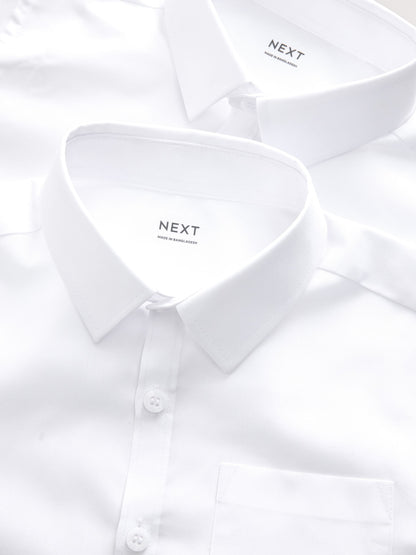 Dsiney Kidz - White Plus Fit Long Sleeve School 2 Pack Shirts (3-17yrs) image 5