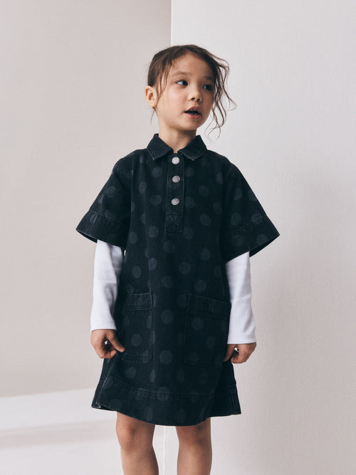 Dsiney Kidz - Black Spot Denim Shift Dress (3-16yrs) image 1