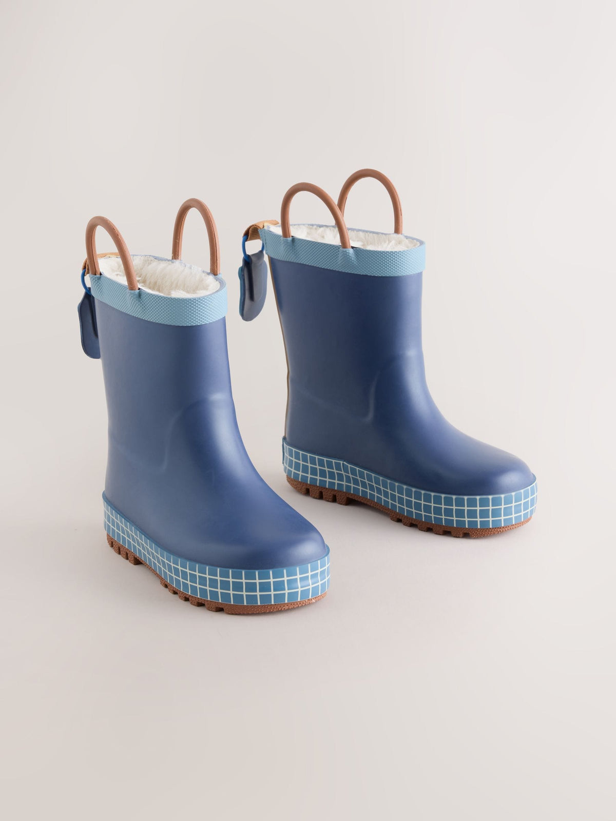 Navy Warm Lined Handle Wellies - image 1