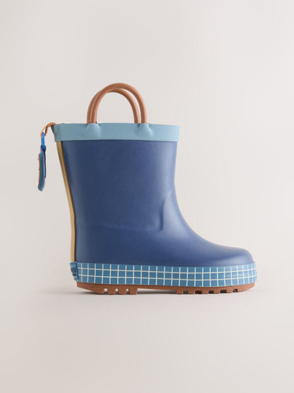 Navy Warm Lined Handle Wellies - image 2