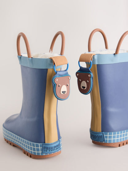 Navy Warm Lined Handle Wellies - image 3
