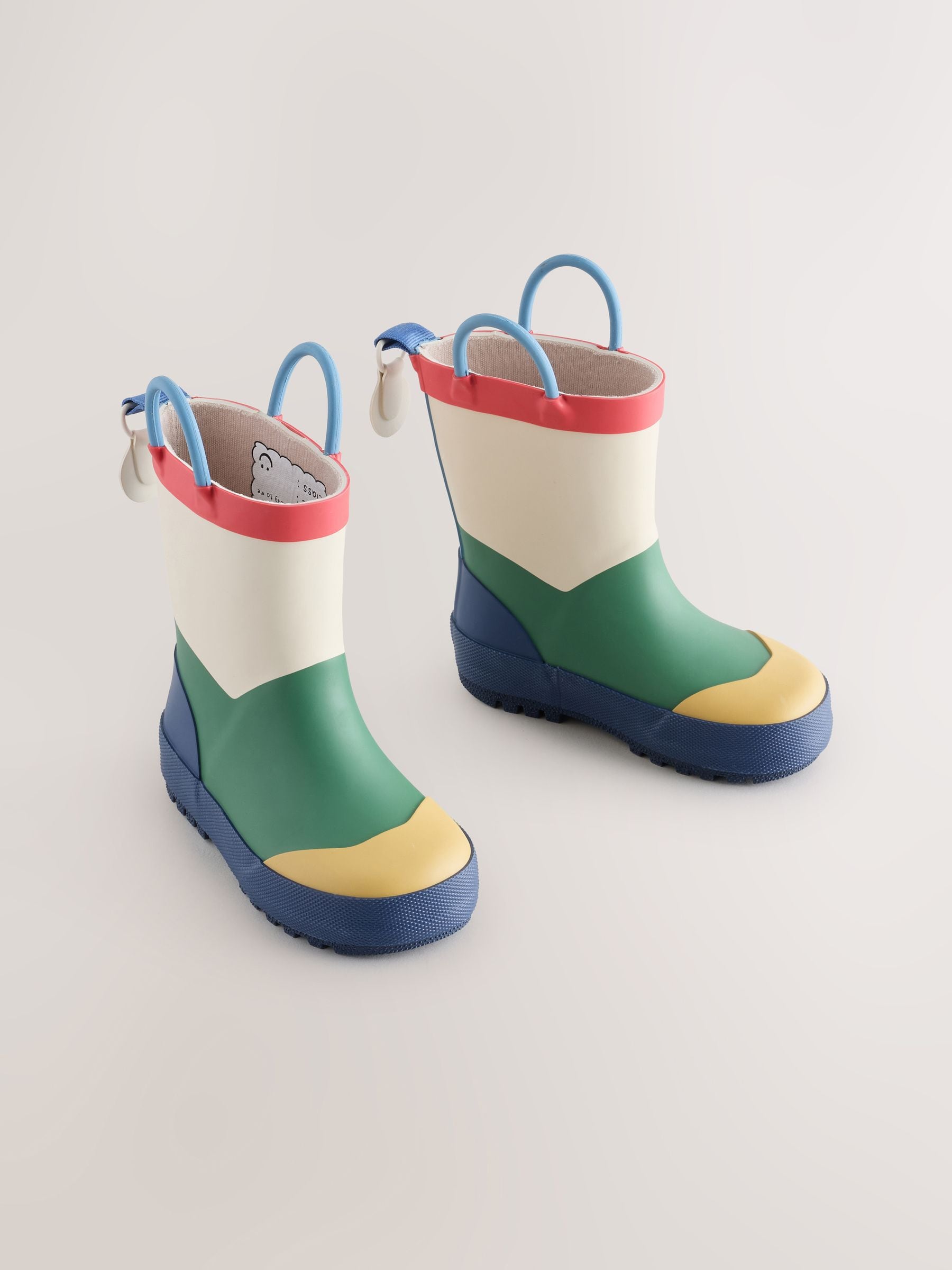 Neutral Colourblock Handle Pull On Wellies image 1