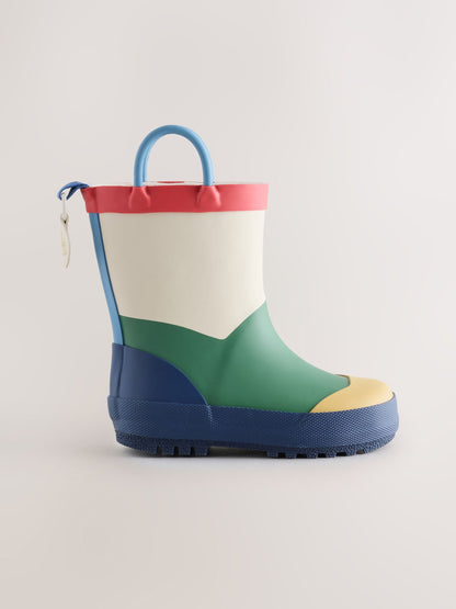 Neutral Colourblock Handle Pull On Wellies image 2