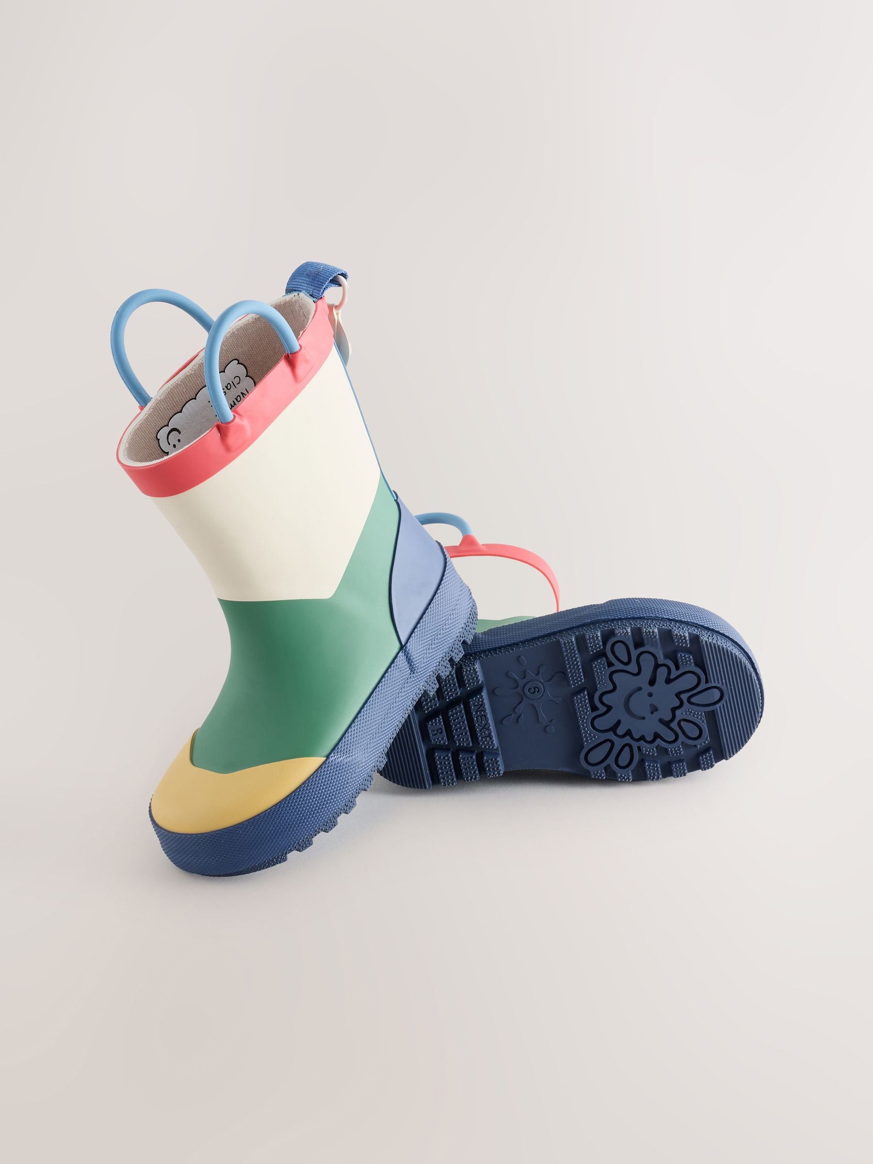 Neutral Colourblock Handle Pull On Wellies image 3