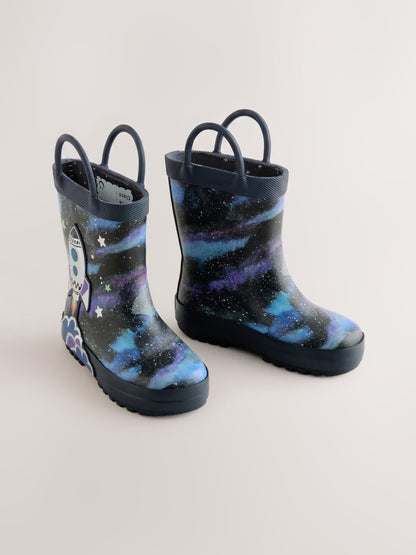 Dsiney Kidz - Navy Rocket Handle Pull On Wellies image 1