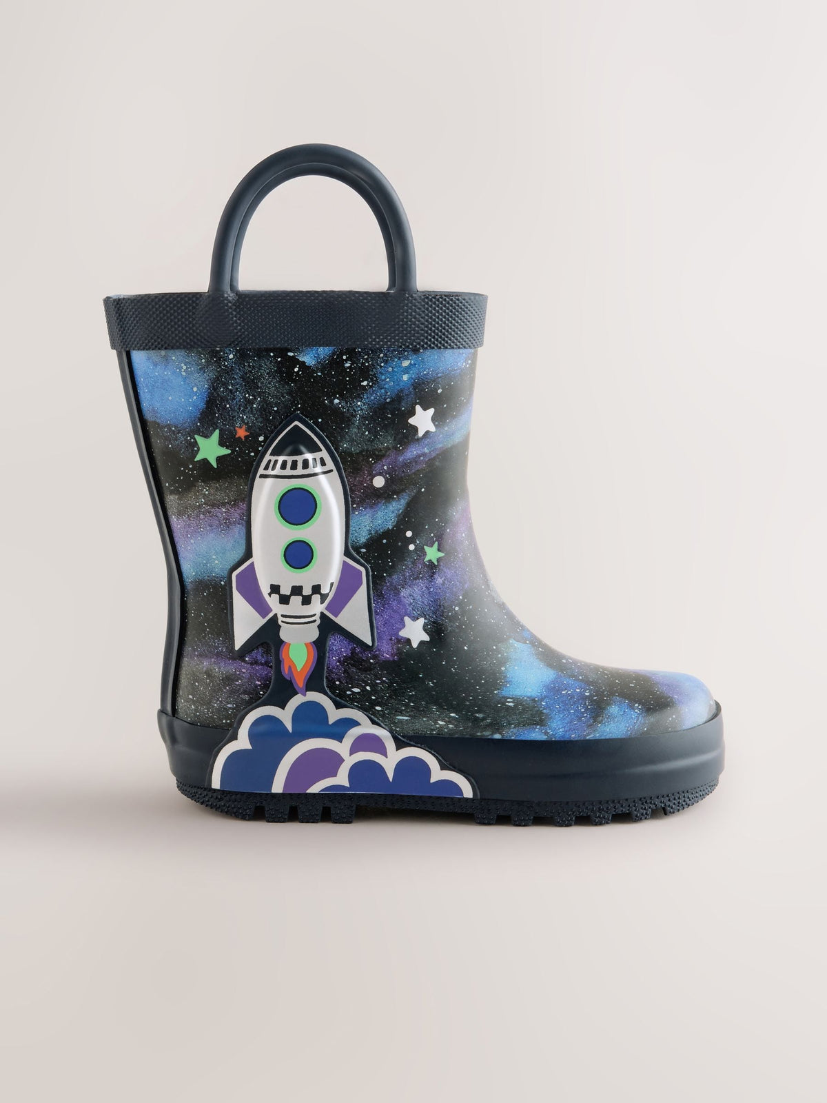 Dsiney Kidz - Navy Rocket Handle Pull On Wellies image 2