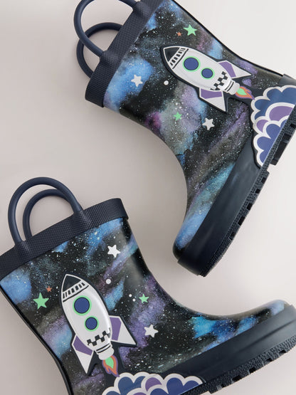 Dsiney Kidz - Navy Rocket Handle Pull On Wellies image 5