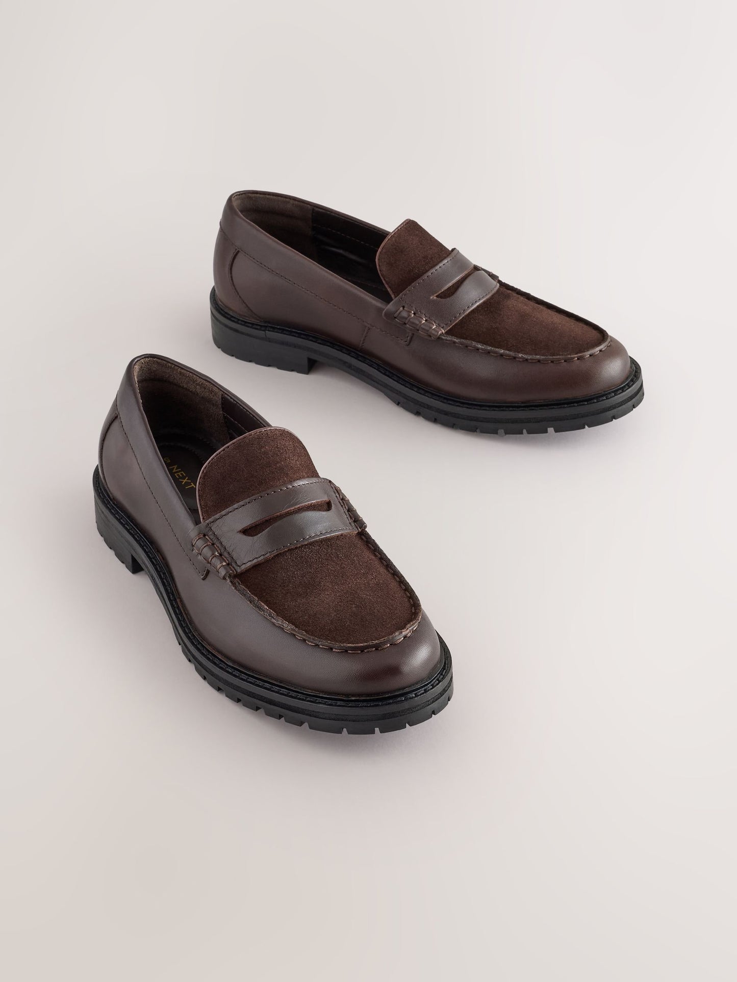 Brown Suede Standard Fit (F) Leather Smart Loafers image 1