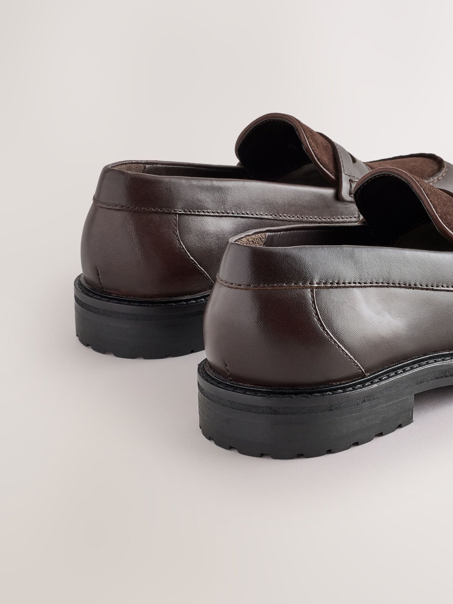Brown Suede Standard Fit (F) Leather Smart Loafers image 4