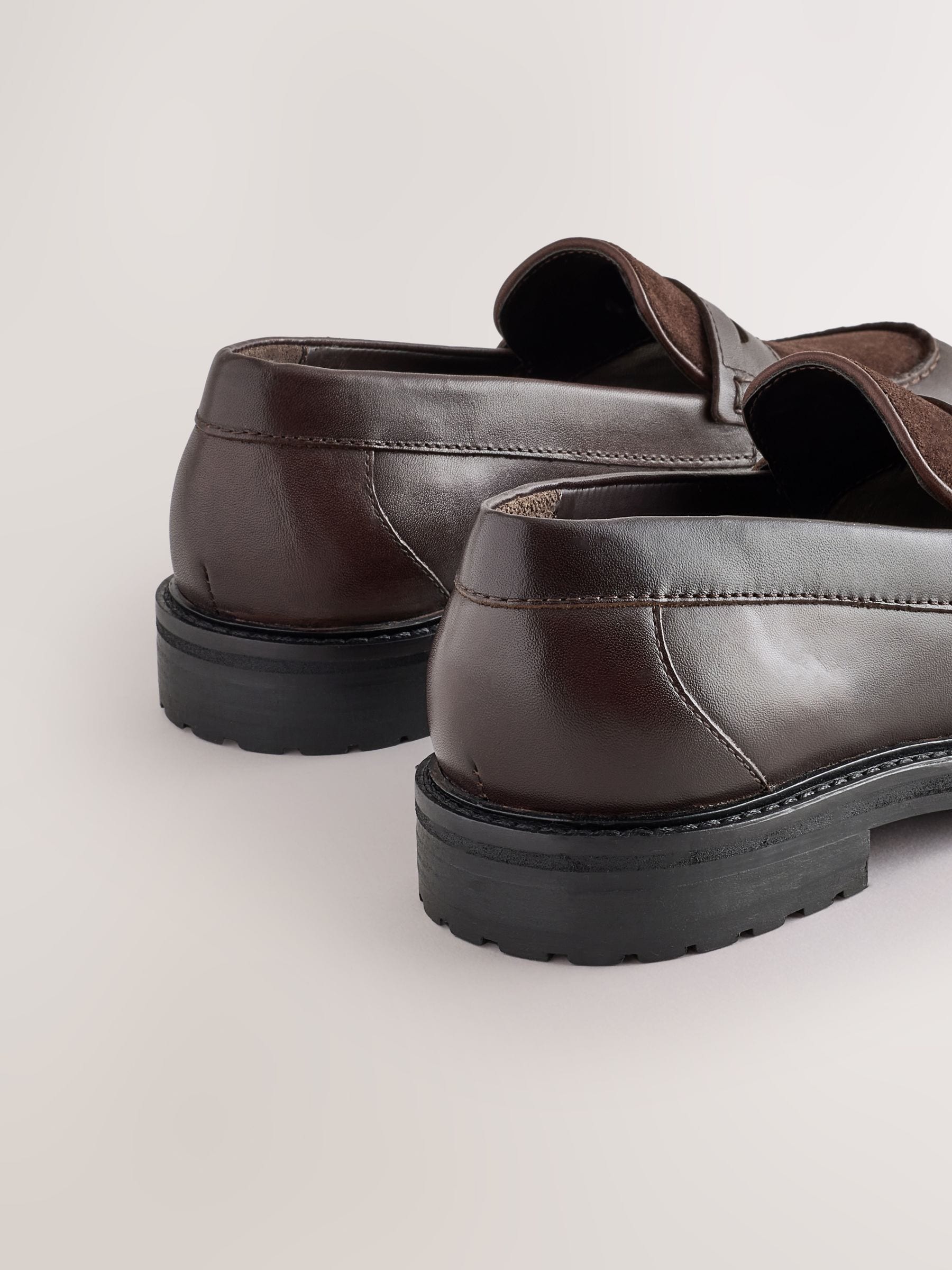 Brown Suede Standard Fit (F) Leather Smart Loafers image 4
