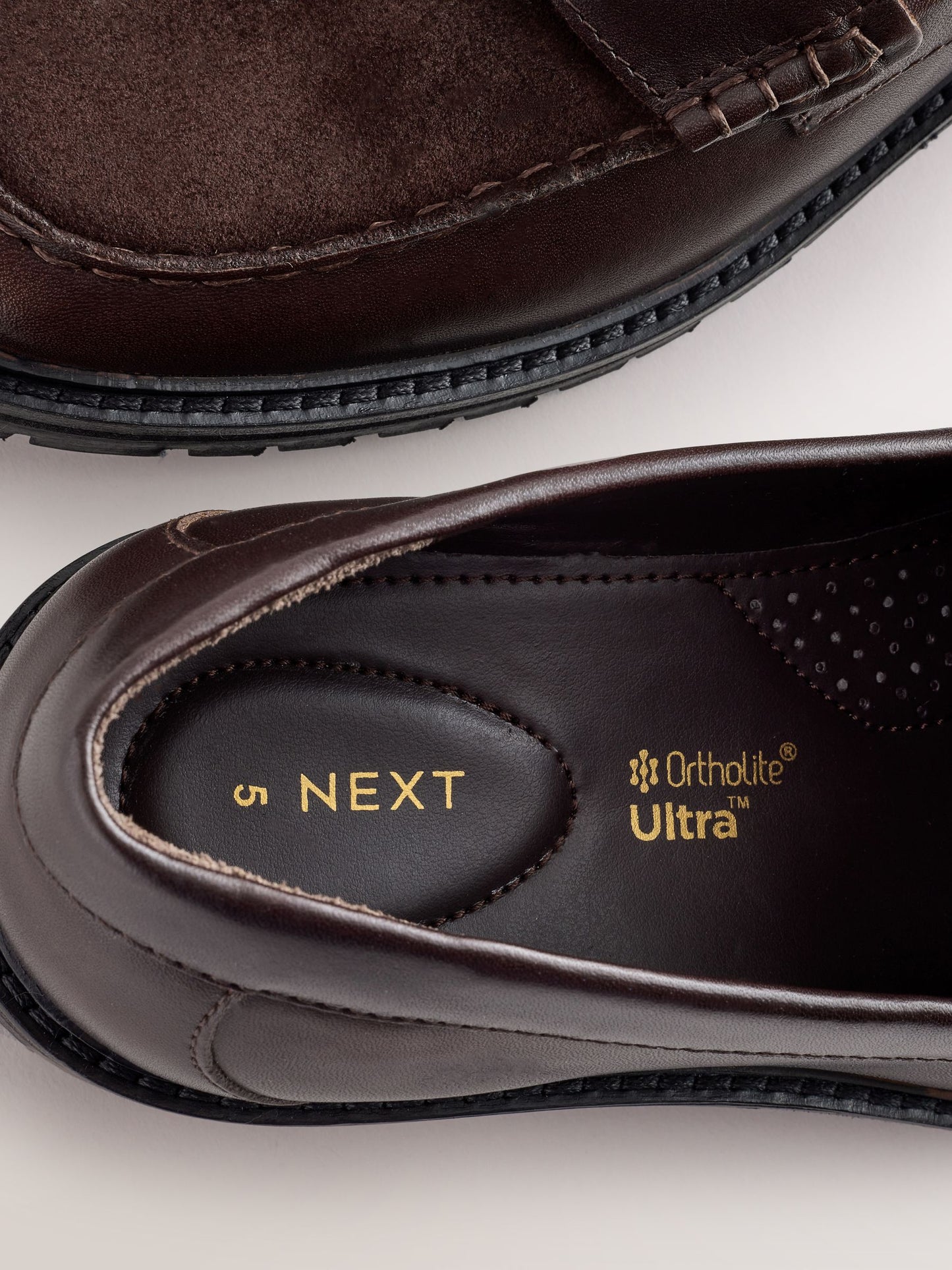 Brown Suede Standard Fit (F) Leather Smart Loafers image 5