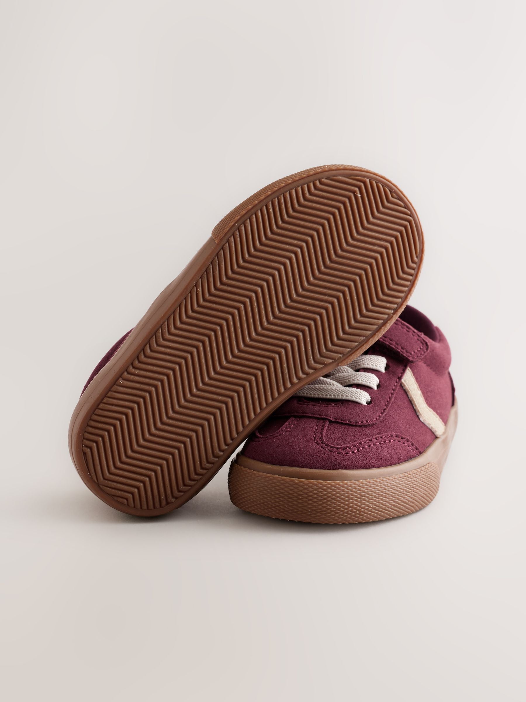 Burgundy Red Wide Fit (G) Touch Fastening Elastic Lace Trainers image 3