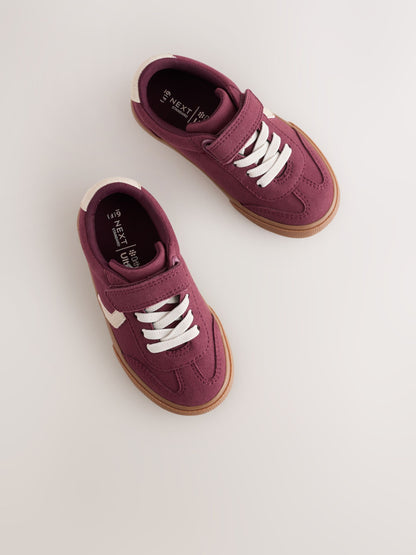 Burgundy Red Wide Fit (G) Touch Fastening Elastic Lace Trainers image 4