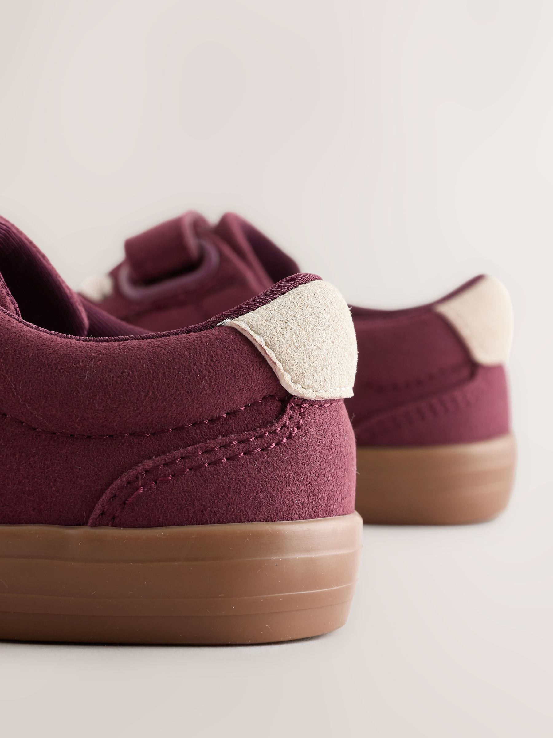 Burgundy Red Wide Fit (G) Touch Fastening Elastic Lace Trainers image 5