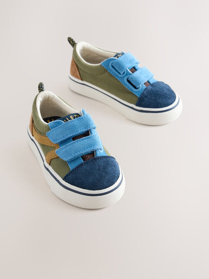 Navy Colourblock Standard Fit (F) Touch Fastening Trainers image 1