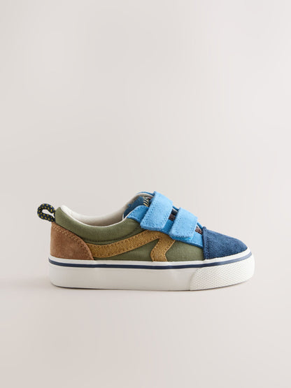 Navy Colourblock Standard Fit (F) Touch Fastening Trainers image 2