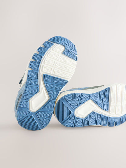 Blue Colourblock Standard Fit (F) Elastic Lace Trainers image 5
