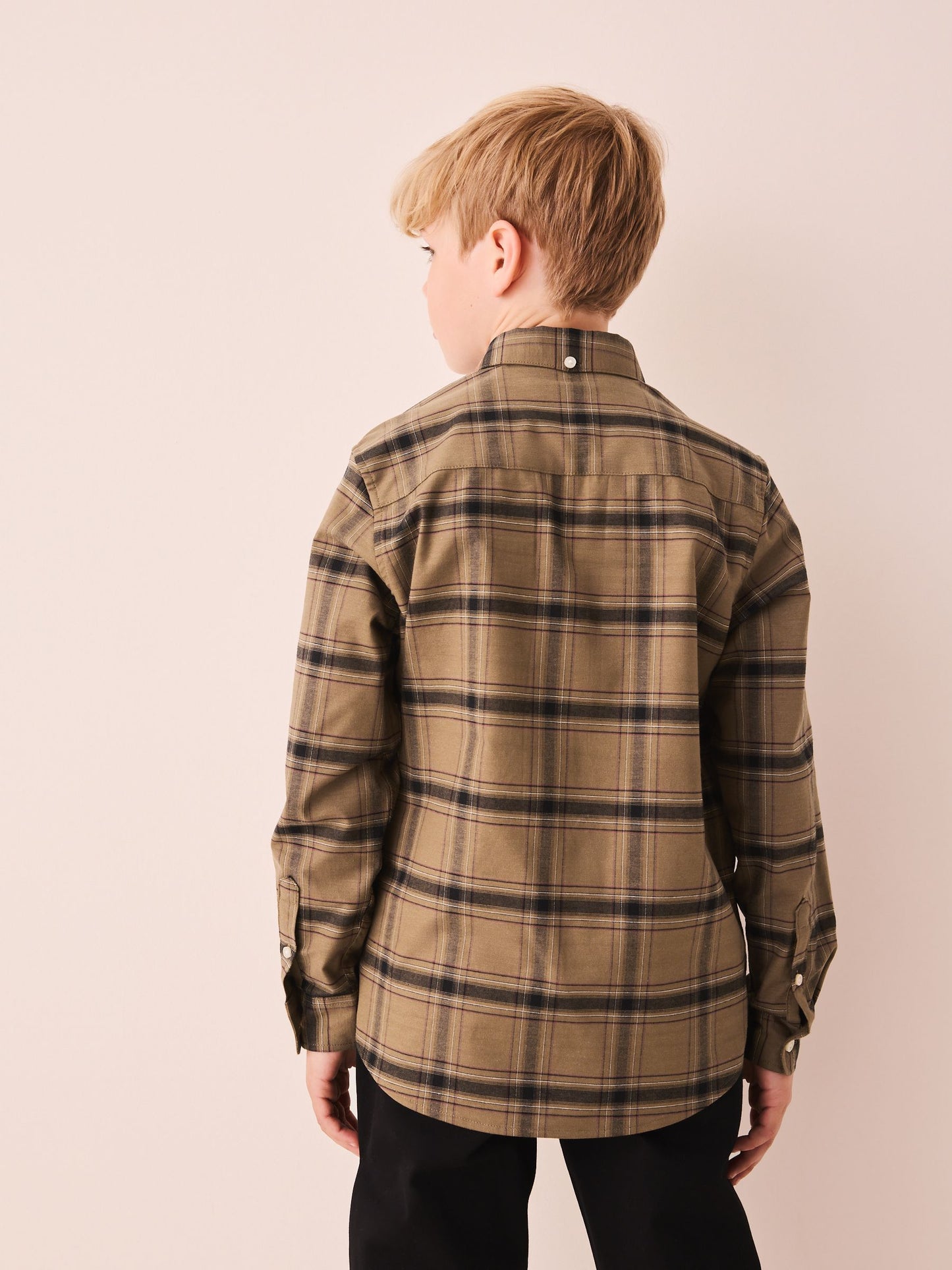 Dsiney Kidz - Chocolate Brown Check Single Oxford Shirt (3-16yrs) image 3
