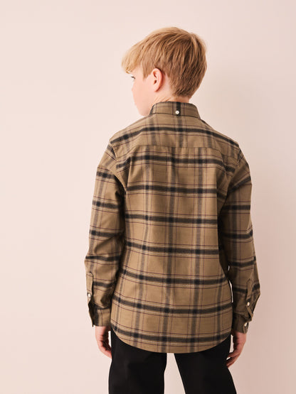 Dsiney Kidz - Chocolate Brown Check Single Oxford Shirt (3-16yrs) image 3
