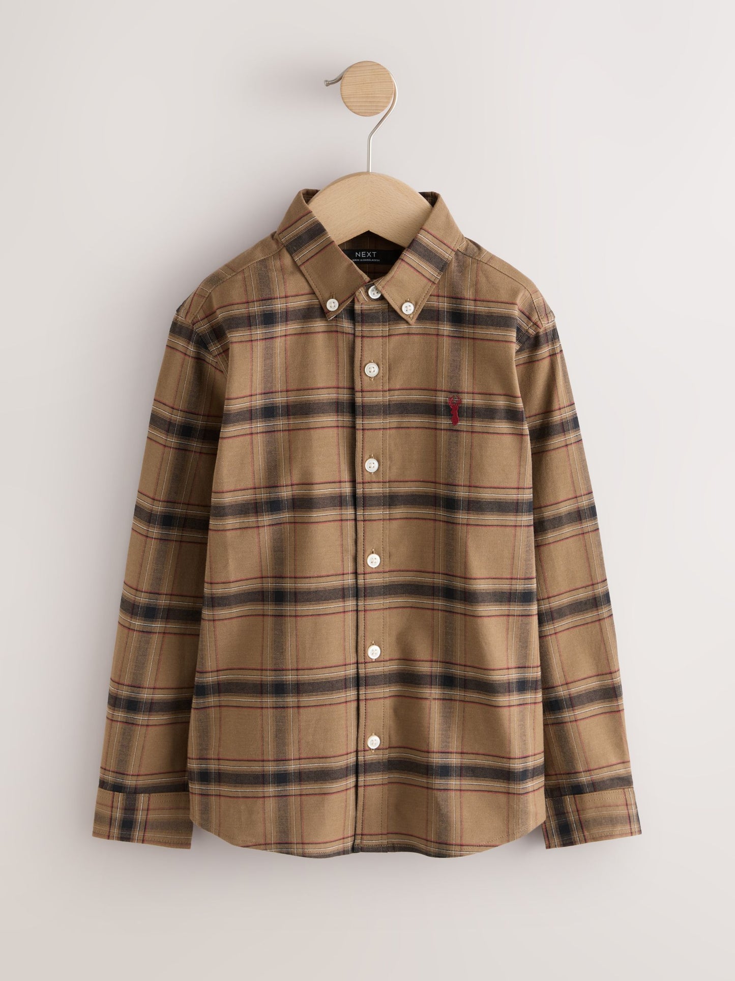 Dsiney Kidz - Chocolate Brown Check Single Oxford Shirt (3-16yrs) image 5