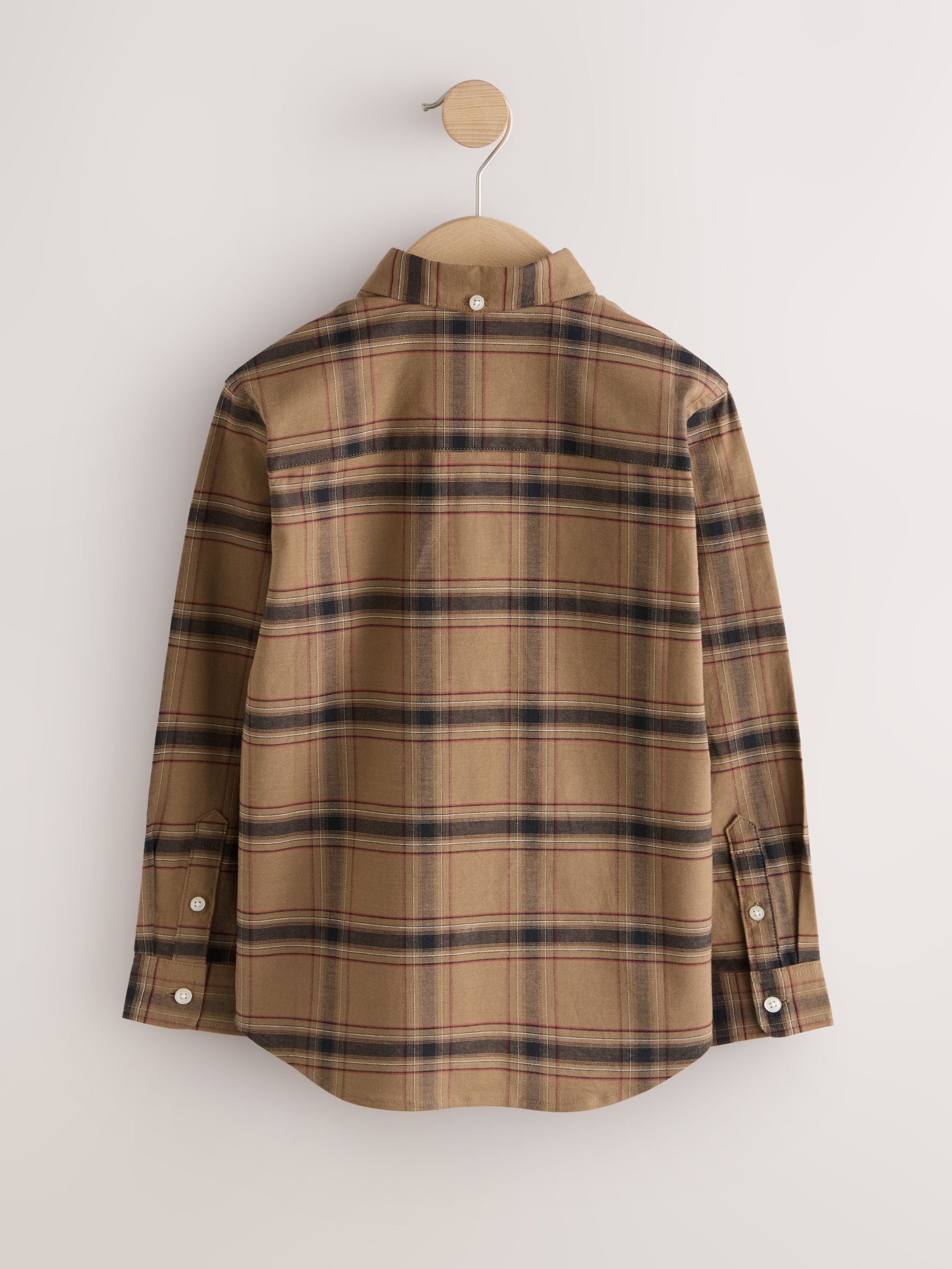 Dsiney Kidz - Chocolate Brown Check Single Oxford Shirt (3-16yrs) image 6