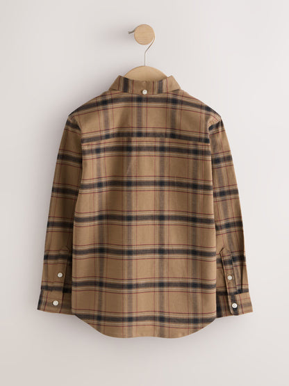 Dsiney Kidz - Chocolate Brown Check Single Oxford Shirt (3-16yrs) image 6
