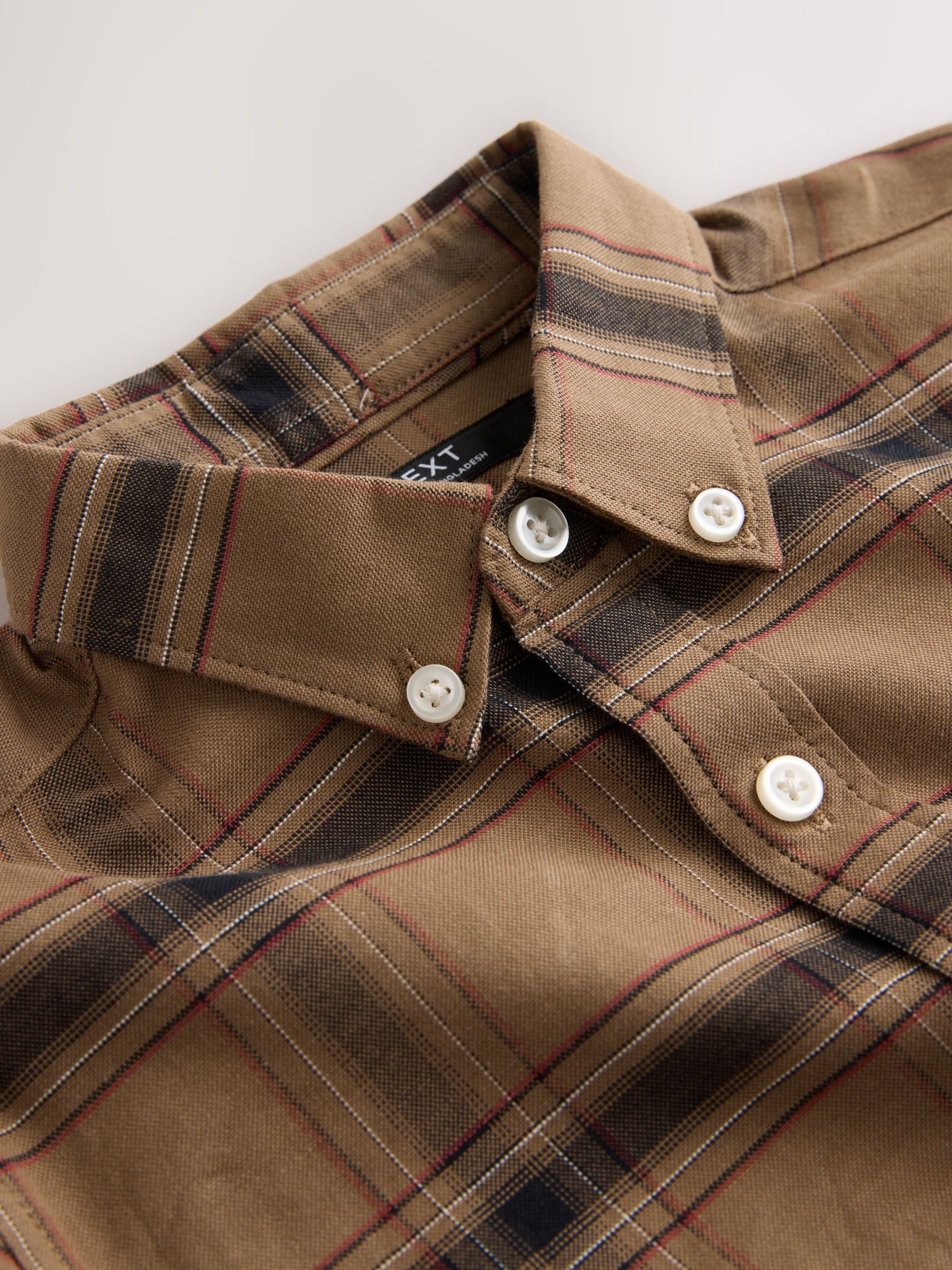 Dsiney Kidz - Chocolate Brown Check Single Oxford Shirt (3-16yrs) image 8