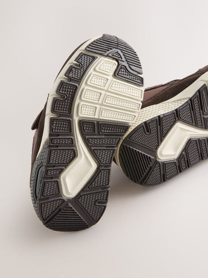 Chocolate Brown Standard Fit (F) Elastic Lace Trainers image 5
