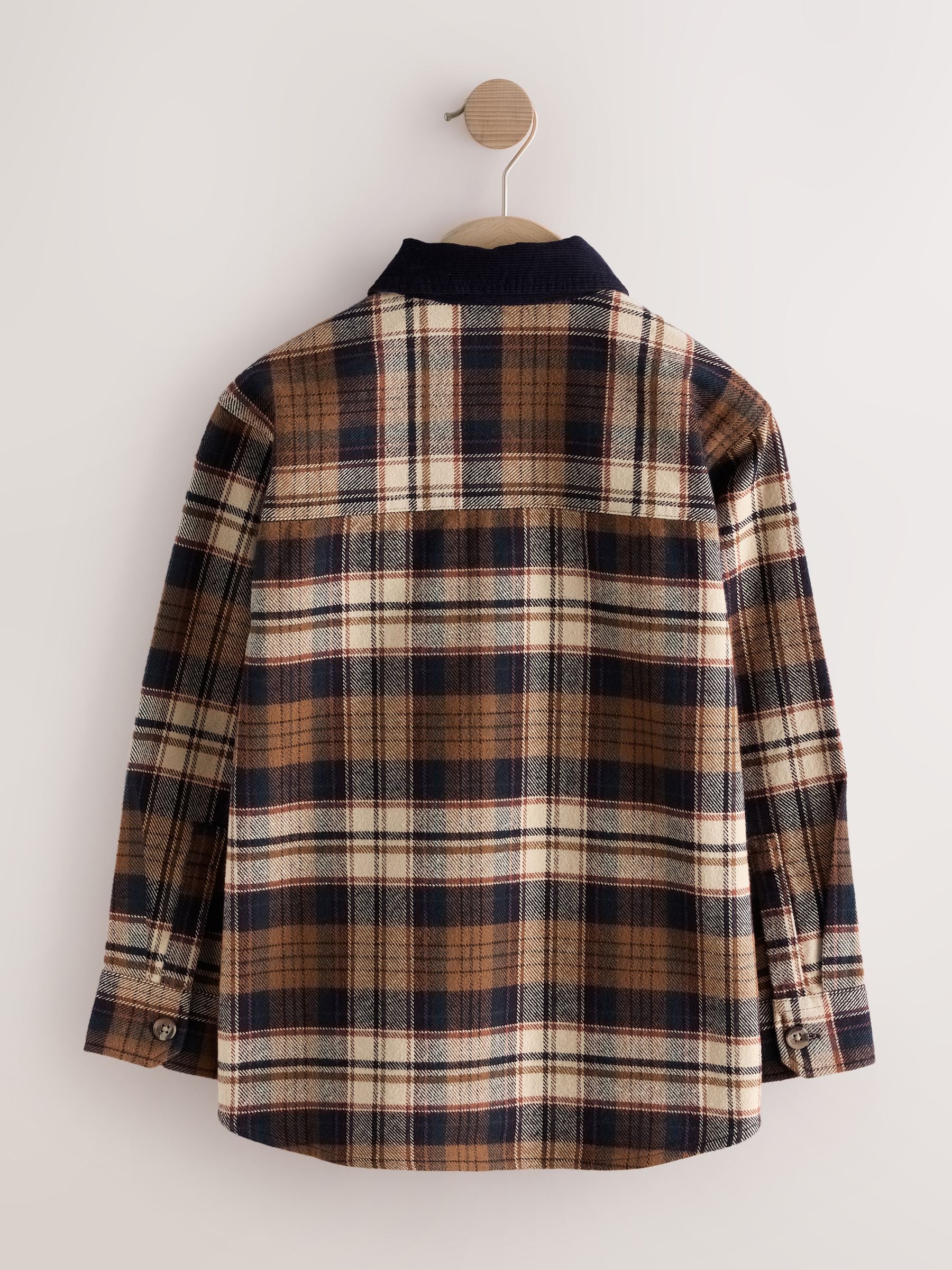 Dsiney Kidz - Brown/Navy Check Long Sleeve Check Shirt (3-16yrs) image 2