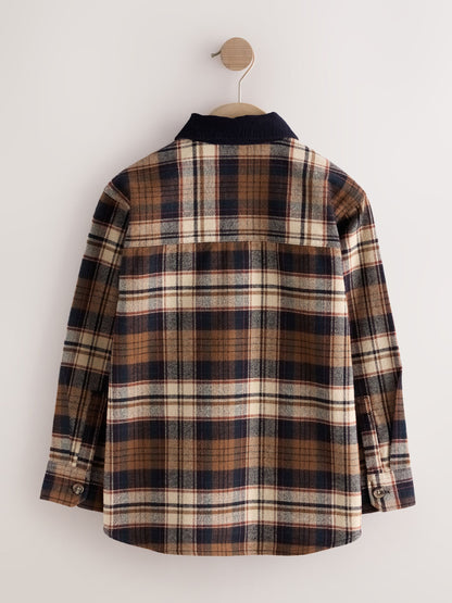 Dsiney Kidz - Brown/Navy Check Long Sleeve Check Shirt (3-16yrs) image 2