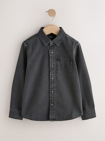 Dsiney Kidz - Charcoal Grey Long Sleeve Denim Shirt (3-16yrs) image 4