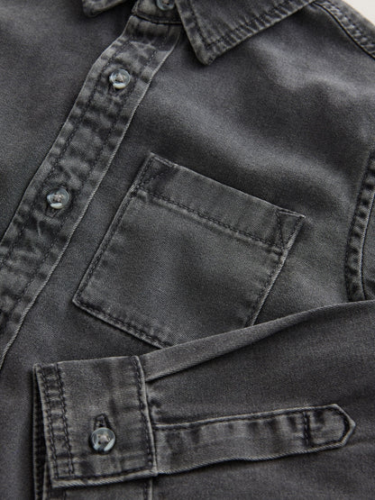 Dsiney Kidz - Charcoal Grey Long Sleeve Denim Shirt (3-16yrs) image 7
