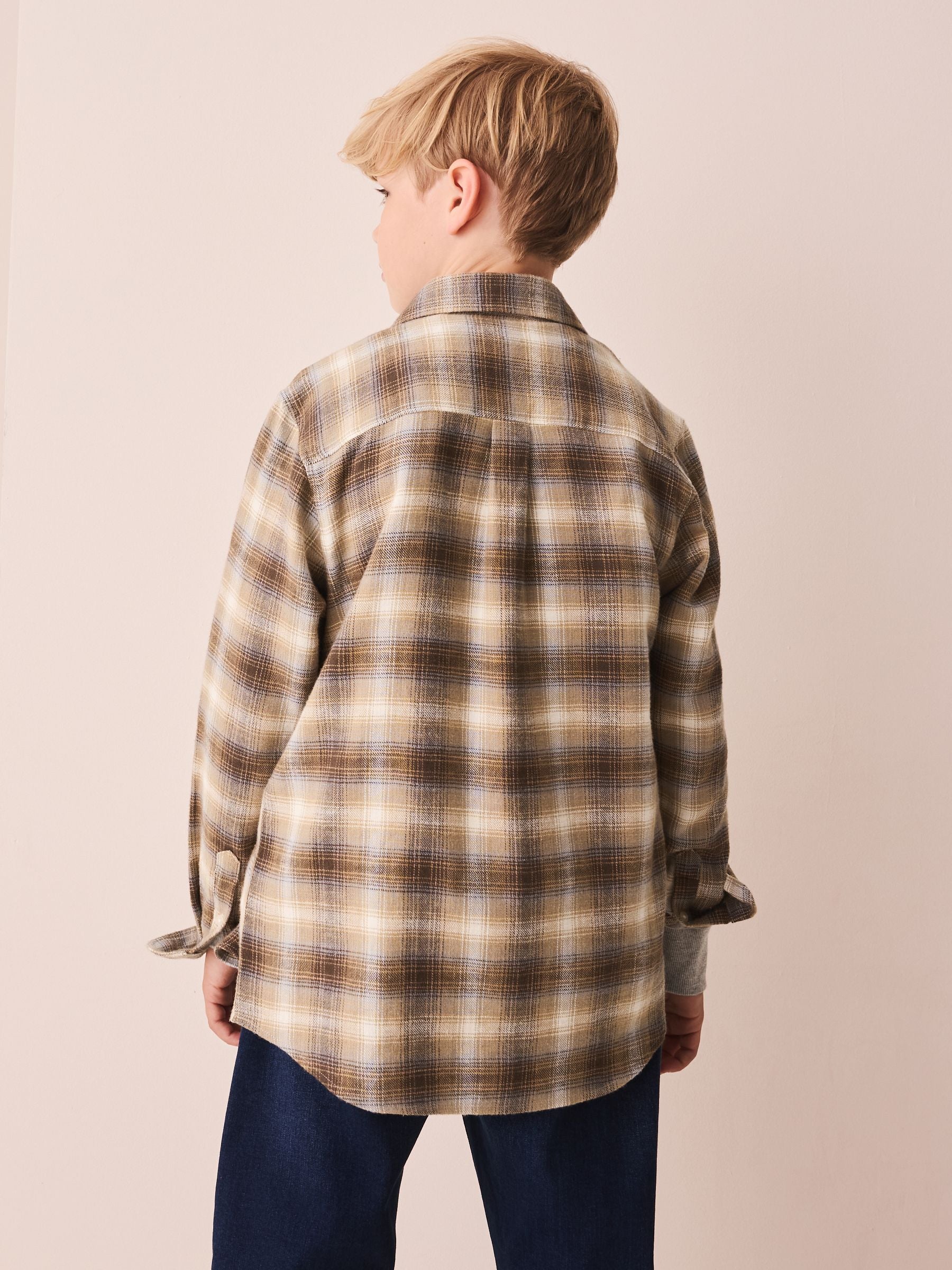 Dsiney Kidz - Neutral Check Long Sleeve Check Shirt (3-16yrs) image 3