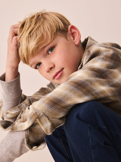 Dsiney Kidz - Neutral Check Long Sleeve Check Shirt (3-16yrs) image 4
