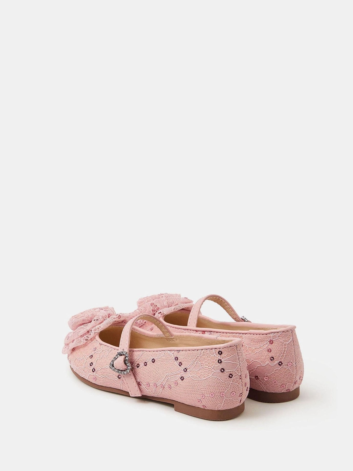 Angels By Accessorize Pink Girls Sequin Lace Ballet Flats Shoes image 2