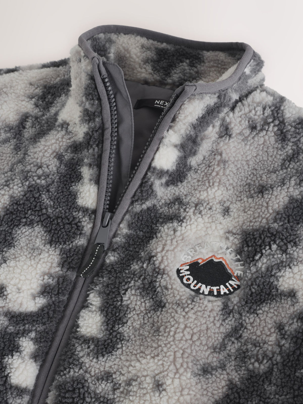 Grey Camo Funnel Neck Zip Up Borg Fleece Shacket (3-16yrs) - image 8