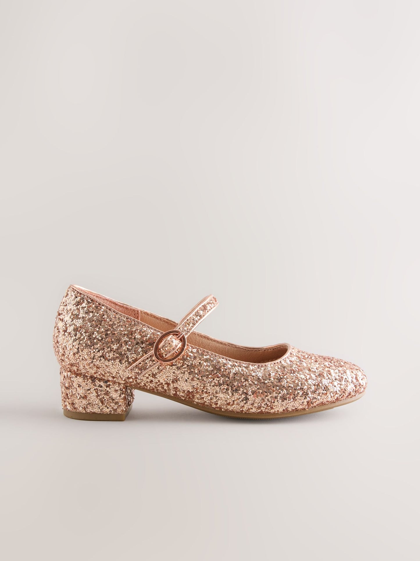 Rose Gold Glitter Heeled Mary Jane Shoes image 2