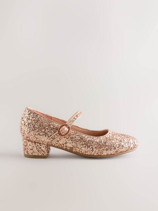 Dsiney Kidz - Rose Gold Glitter Heeled Mary Jane Shoes image 2
