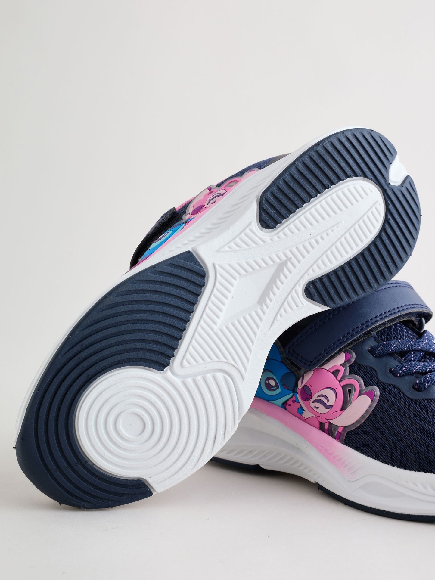 Navy/Pink Lilo & Stitch Elastic Lace-Up Trainers image 4