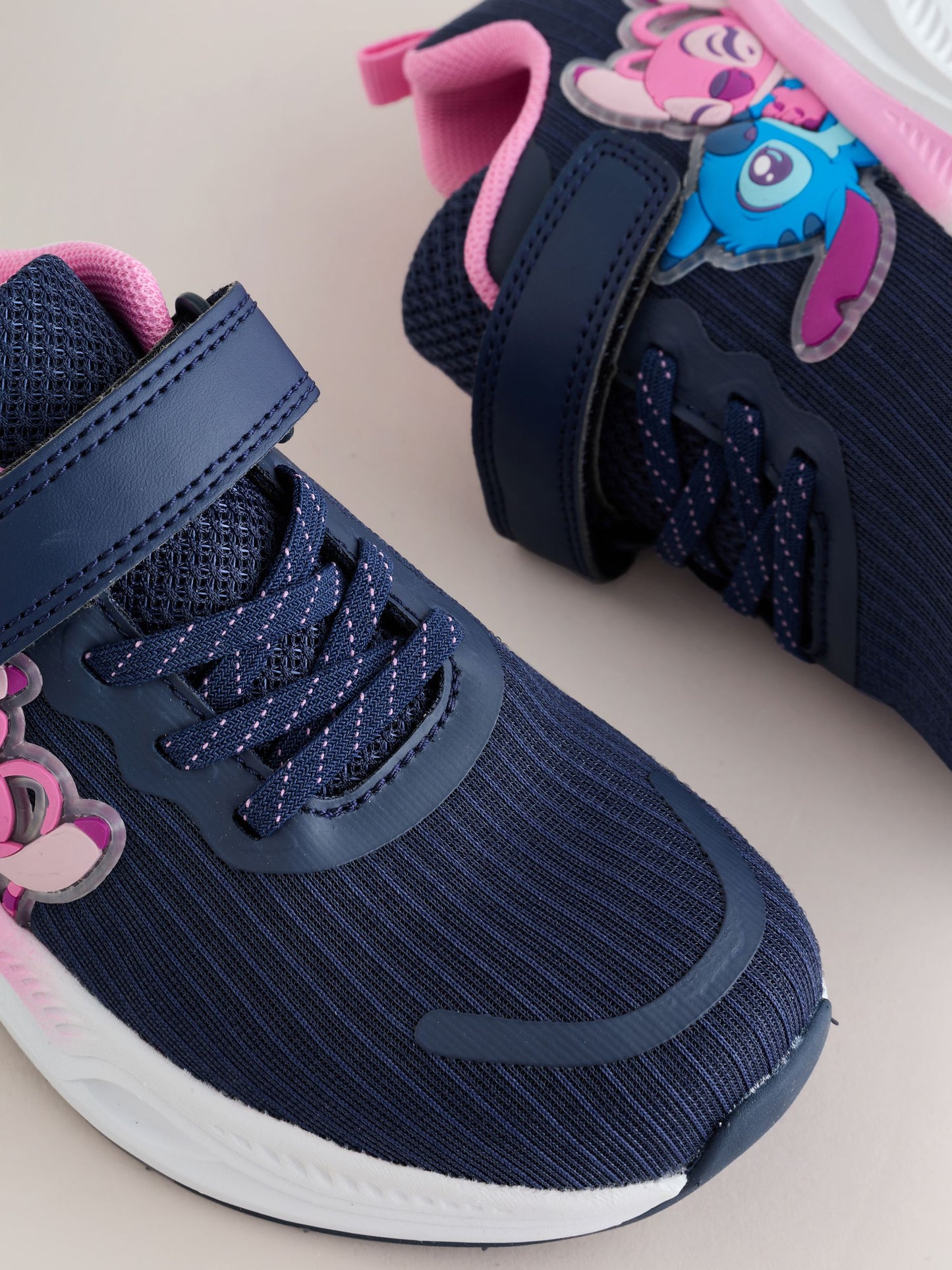 Navy/Pink Lilo & Stitch Elastic Lace-Up Trainers image 5