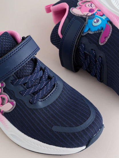 Navy/Pink Lilo & Stitch Elastic Lace-Up Trainers image 5