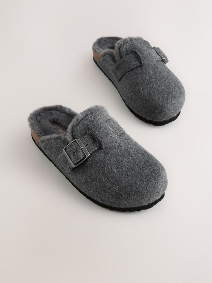 Grey Standard Fit (F) Slip-Ons Clogs image 1