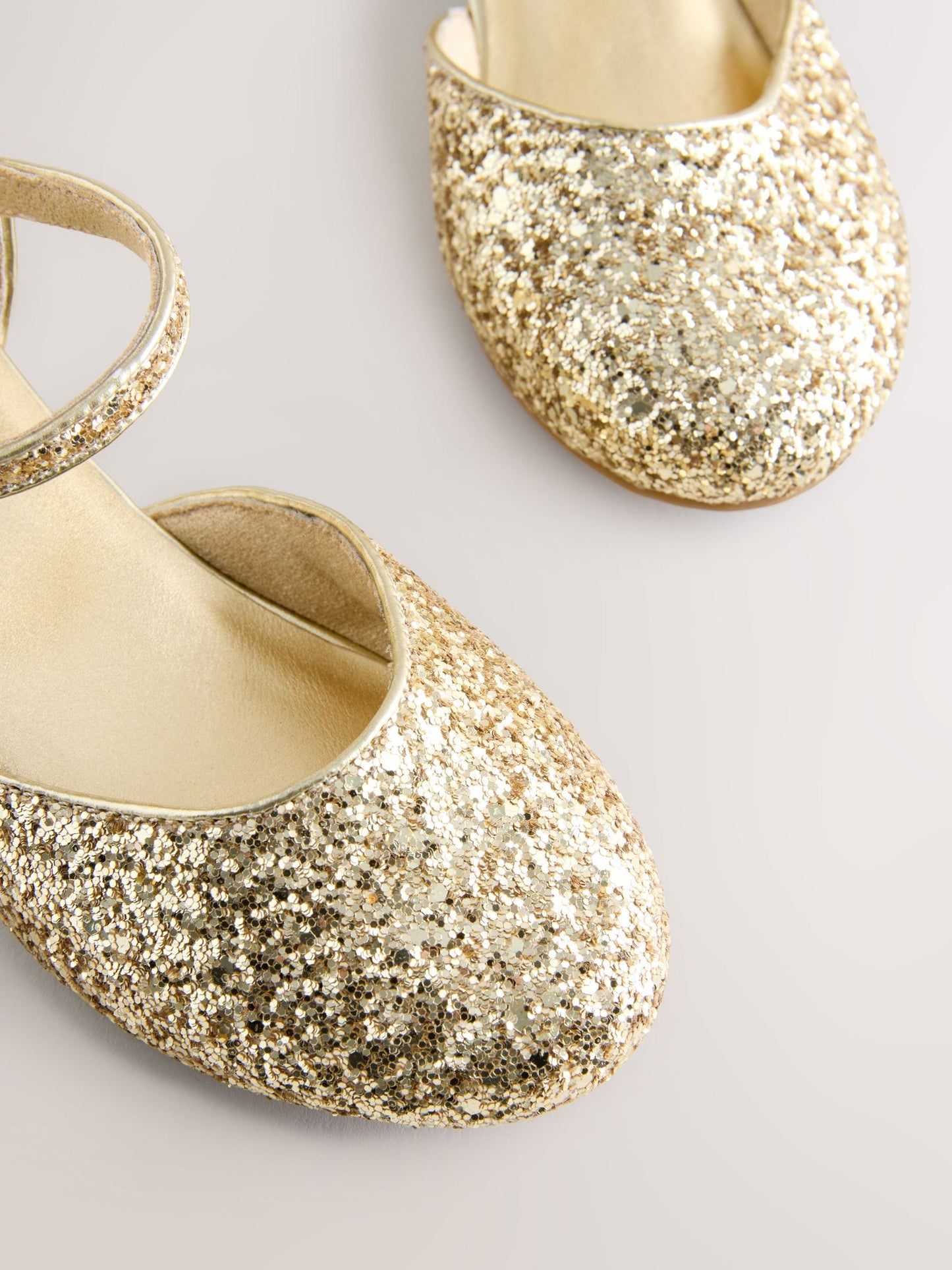 Gold Chunky Glitter Standard Fit (F) Two Part Heeled Shoes image 4