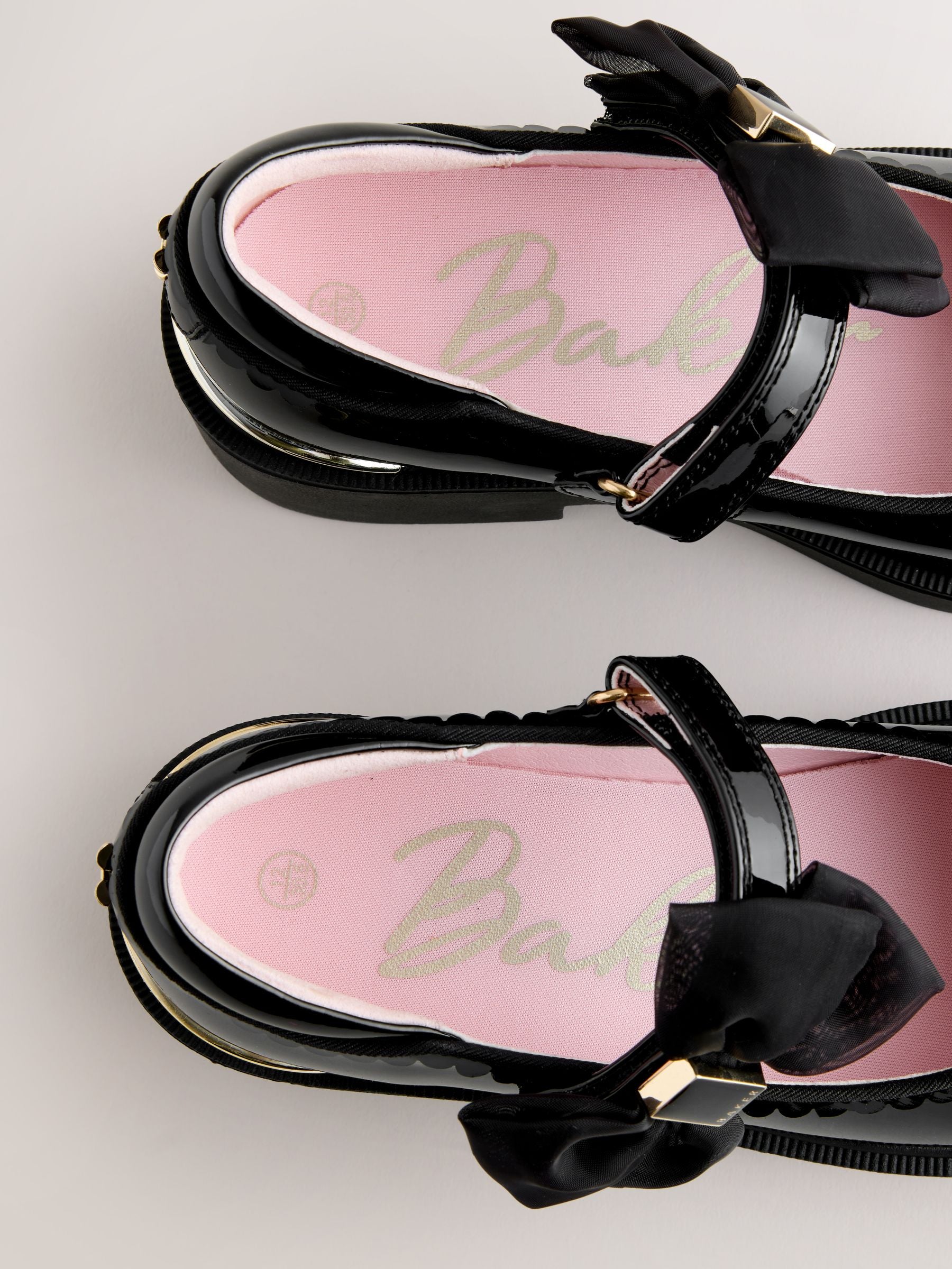 Baker by Ted Baker Back to School Organza Side Bow Mary Jane Black Shoes image 4