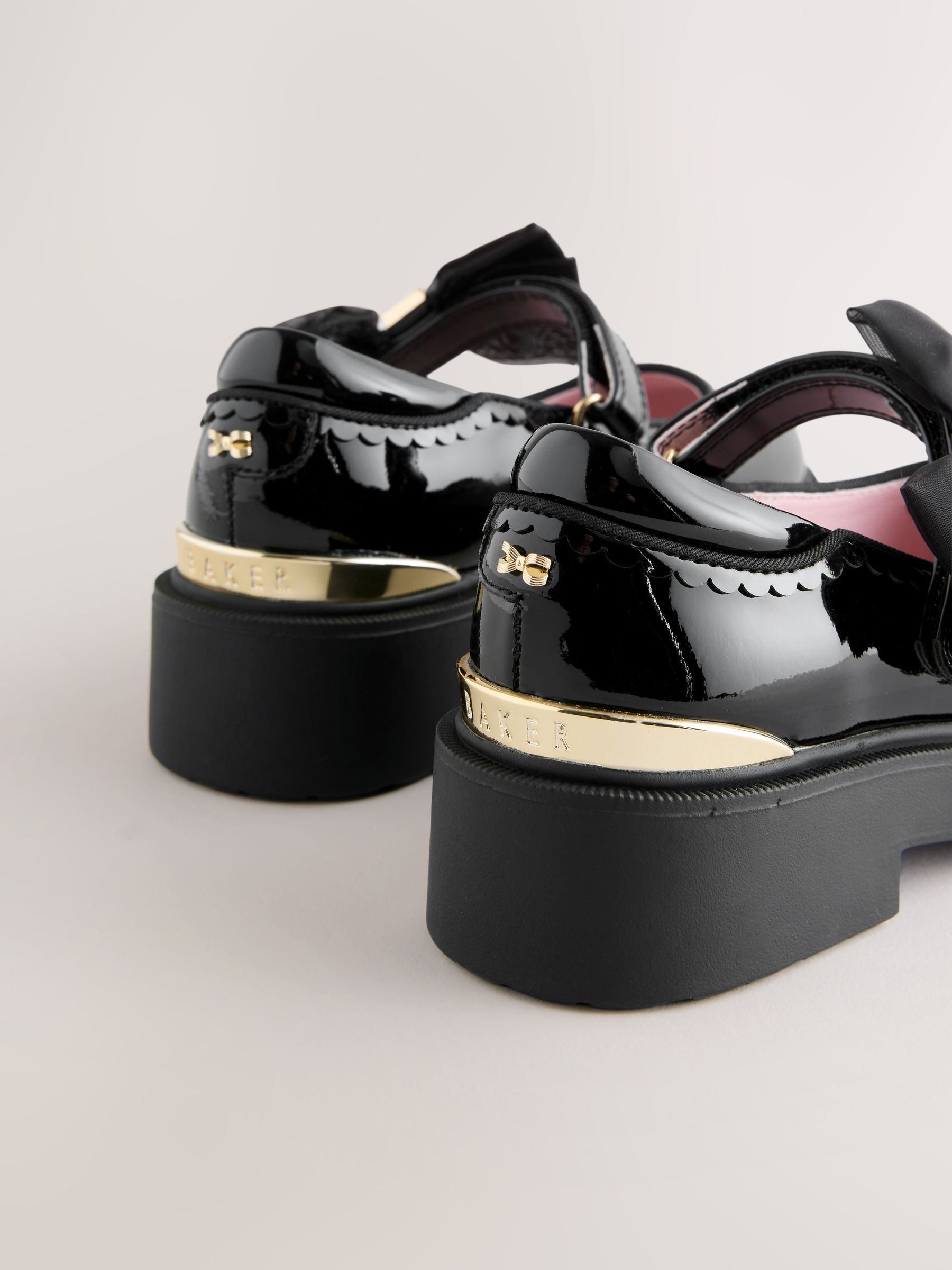 Baker by Ted Baker Back to School Organza Side Bow Mary Jane Black Shoes image 5