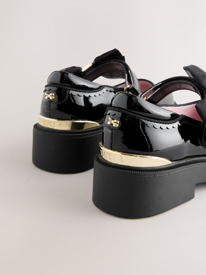 Baker by Ted Baker Back to School Organza Side Bow Mary Jane Black Shoes image 5